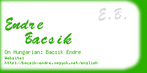 endre bacsik business card